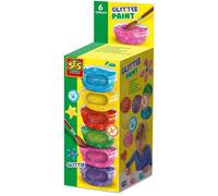 SES Creative | Peinture Pailletée Lavable Enfant | 6 Pots 45ml Rose Violet Jaune Bleu | Activité Manuelle 3 Ans+ | Kit Peinture Créatif | Idée Cadeau Artistique Enfant