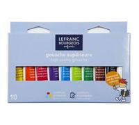 Gouache en tube - LEFRANC ET BOURGEOIS - Etui de 10 tubes - Sans toxiques - Haut pouvoir couvrant - 10 ml