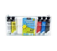 Pébéo – Boîte de gouache – Couleurs primaires – 5 x 10 ml – Palette