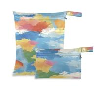 Gouache Rainbow Lot de 2 sacs de bain réutilisables avec poignées pour voyage