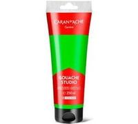 Gouache Studio - Vert jaune fluo - Ultra couvrante - Mate - Tube 250 ml - Caran d'Ache