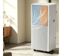 GOUBAN Climatiseur Mobile 4-en-1 à Inverseur avec Fonctions Rafraîchir, Chauffer, Déshumidifier, Tableau de Contrôle Intelligent, Filtre Antipoussière et roulettes 360, Q2