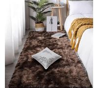 GOUBAN Tapis de Salon 120 x 210 cm Poil Long Doux Tapis Salon Polyvalent Facile à Nettoyer pour Chambre et Cuisine, Marron