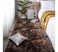 GOUBAN Tapis Salon Shaggy 120 x 210 cm Pelucheux Longs Tapis Moderne pour Salon Chambre, Marron