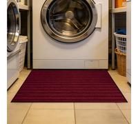 GOUBO Tapis Anti Salissures 115 x 116 cm Interieur et Extérieur Antidérapant Absorbant Tapis D'Entrée Antidérapant Dos en TPE Durable et pour Porte, Jardin, Cour, Rouge