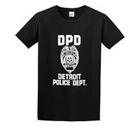 GOUDIDAO Detroit Police Department Dept Dpd Officer Inspired Custom City T-Shirt Graphic Top Printed Shirt for Mens Black S