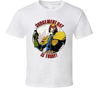 GOUDIDAO Judgement Day Retro Comic Men's Women T-Shirt Cool Casual White XL
