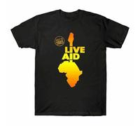 GOUDIDAO Live Aid Band July 1985 Festival T Shirt Funny Vintage Gift for Men Women Black M