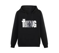 GOUDIDAO Men Long Sleeve Printed Hoodies The Thing John Carpenter Retro Horror Movie Hoody Sweatershirt Black XXL