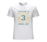 GOUDIDAO Men's 3Rd Birthday Gift This is What an Awesome 3 Year Old Looks Like Boys Girls Kids T Shirt White L