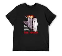 GOUDIDAO Men's Die Hard Bruce Willis Retro Action Movie T Shirt T-Shirts Black M