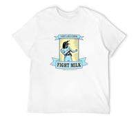 GOUDIDAO Men's Fight Milk Shirt Fight Like A Crow T-Shirts White L