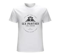 GOUDIDAO Men's Funny Sex Panther Cologne T-Shirts White M