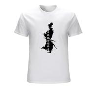 GOUDIDAO Men's Japanese Samurai Miyamoto Musashi Japan Kanji Writing Manga Art Mens Graphic T-Shirts White M