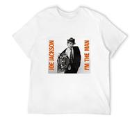 GOUDIDAO Men's Joe Jackson Im The Man avec Couverture CD T-Shirts White S