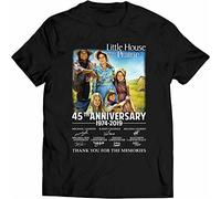 GOUDIDAO Men's Little House on The Prairie 45Th Anniversary Memories TV Show Gift Black Casual T Shirt Print Tops Black S