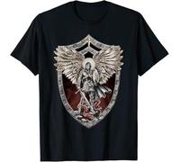 GOUDIDAO Men's New Limited Saint Michael The Archangel Prayer Catholic Traditional T-Shirt New Limited Saint Michael The Archangel Prayer Catholic Traditional T-Shirt Black M