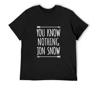 GOUDIDAO Men's Rou You Know Nothing Jon Snow Fantasy TV Show Inspi Geschenk Für Frauen & Jugendliche Fitted Tops T-Shirts Black M