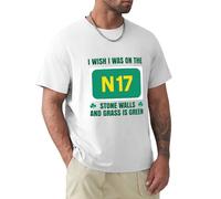 GOUDIDAO Men's Saw Doctors I Wish I Was on The N17 Stone Walls Irish Cotton T Shirt White 3XL