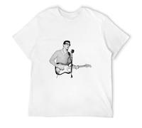 GOUDIDAO Men's Sleeve Charles Hardin Holley - Buddy Holly - Pre-Shrunk 100% Cotton T-Shirts White L