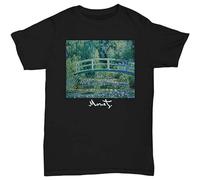 GOUDIDAO Men's The Japanese Bridge by Claude Monet Casual T Shirt Print Tops Black 3XL