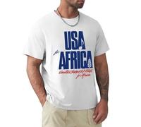 GOUDIDAO Men's We are The World Anniversary USA for Africa United Artists T-Shirts White XL