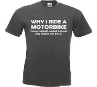 GOUDIDAO Men's Why I Ride A Motorbike Funny Biker Rider Motorbike All SZS CLRS T-Shirts Grey M