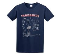 GOUDIDAO Men's Yardbirds The Yardbirds Cotton T Shirt Navy 3XL
