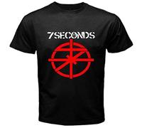GOUDIDAO New 7 Seconds Hard Punk Men's T-Shirt Black L