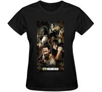 GOUDIDAO Women's Short Sleeve Glenn Michonne Daryl Rick Cotton O Neck T Shirt Black S