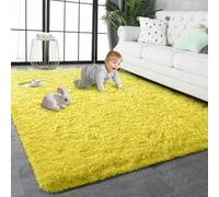GOUER Grand Tapis Salon 50 x 110 cm Pelucheux Tapis de Chambre Tout Doux Facile à Nettoyer pour Salon, Chambre à Coucher, Canapé, d'enfant, Jaune