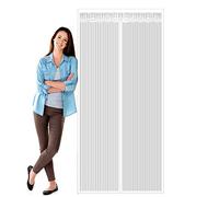 GOUER MagnéTique Moustiquaire 140x210cm Anti Insectes Magnétique Mailles Facile à Installer sans Perçage, pour Salon, Fenêtre de Balcon, Couloirs, Terrasse, Blanc A