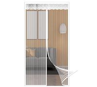 GOUER MagnéTique Moustiquaire 75x205cm Anti Insectes Rideau Anti Mouche sans Percer pour Porte d'Entrée Intérieur/Porte Cave/Couloirs, Blanc A