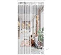 GOUER Moustiquaire Fenetre 90x205cm Anti Insectes Moustiquaire Porte AimantéE Fermeture Automatique pour Porte d'Entrée Intérieur/Porte Cave/Couloirs, Blanc A
