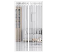 GOUER Moustiquaire Porte Magnétique 90x220cm Anti Moustique Moustiquaire Porte Fenetre Permettant à l’air de Circuler, pour Porte d Entrée Intérieur, Patio, Coulissante, Blanc A