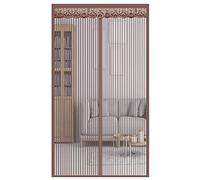 GOUER Rideau Aimanté pour 80x195cm Mailles Très Fines Moustiquaire Porte AimantéE Permettant à l’air de Circuler, pour Porte d'Entrée Intérieur/Porte Cave/Couloirs, Brown A