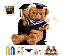 GOUFEISUN Ours De Diplôme Géant Personnalisé 60cm À 100cm pour Le Diplôme Et La Saint Valentin, Personnalisé Graduation Bear Grande Peluche pour Maternelle Lycée Et Université