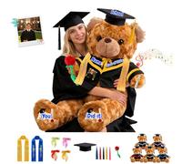 GOUFEISUN Ours De Diplôme Géant Personnalisé 60cm À 100cm pour Le Diplôme Et La Saint Valentin, Personnalisé Graduation Bear Grande Peluche pour Maternelle Lycée Et Université