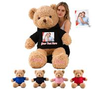 GOUFEISUN Ours en Peluche Géant Personnalisé 50 cm À 125 cm avec Texte Et Photo, Giant Teddy Bear Personnalisable comme Grand Ours en Peluche Cadeau pour Noël Saint Valentin Anniversaire