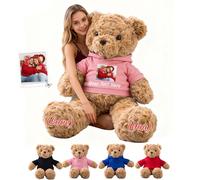 GOUFEISUN Ours en Peluche Géant Personnalisé 50 cm À 125 cm avec Texte Et Photo, Giant Teddy Bear Personnalisable comme Cadeaux Personnalisés pour Elle Lui pour Saint Valentin Anniversaire Noël