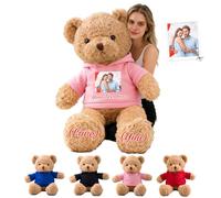GOUFEISUN Ours en Peluche Géant Personnalisé 50 cm À 125 cm avec Texte Et Photo, Giant Teddy Bear Personnalisable comme Grand Ours en Peluche Cadeau pour Noël Saint Valentin Anniversaire