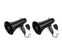 Goufride 2 x 35 W Power Enceinte portable PA Bullhorn avec microphone à main amovible, sirène intégrée (noir)