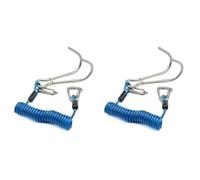 Goufride 2X Crochet de Rafting à Double TêTe de PlongéE en Acier Inoxydable Crochet de RéCif en Acier Inoxydable Cordon à Ressort HéLicoïDal Accessoire de SéCurité pour la PlongéE - Bleu