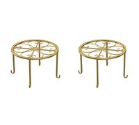 Goufride 2X Plancher Fer Pot Plante Stand Fleur ÉTagère Titulaire ÉTagères de Jardin Jardin Plante Balcon Rond Rack