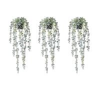 Goufride 3 Pièces Séries Plantes Suspendues Artificielles Faux Eucalyptus en Pot Plante Suspendue pour Mur Chambre Maison Patio Intérieur Extérieur Décor