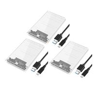 Goufride 3X Boîtier de Disque Dur USB3.0/Type-C de Boîtier de Disque Dur 2.5 Pouces SSD SATA3 vers USB 3.0 Boîtier de Disque Dur Transparent Boîtier de Disque Dur USB C 5Gbps