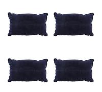 Goufride 4X Oreiller Gonflable Portatif Bleu pour Le Voyage 34 x 23cm Oreiller de Flocage A Double-Face Pliable Portatif Gonflable pour Le Camping/Le Voyage/et Le Bureau - Bleu
