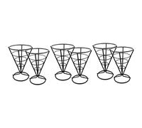 Goufride 6 Pcs Fil Métal Friteuse Panier Servant Chips Stand Présentoirs Poulet Titulaire