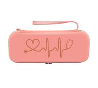 Goufride Boîte de Rangement pour Stéthoscope EVA Mallette de Voyage Portable avec Sac en Filet, Disque Dur, Stylo, Organisateur Rose