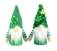 Goufride Décorations en Peluche pour Elfes de la Saint- - Lot de 2 Gnomes Âgés à Vert sans Suspendus, Poupées du Festival Irlandais, Durables